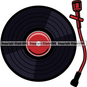 Musik Plattenspieler Plattenspieler Mixer DJ Disc Jockey Scratchen Album Vinyl Club Stereo Sound Design Art Logo SVG PNG Vektor Clipart geschnitten Datei