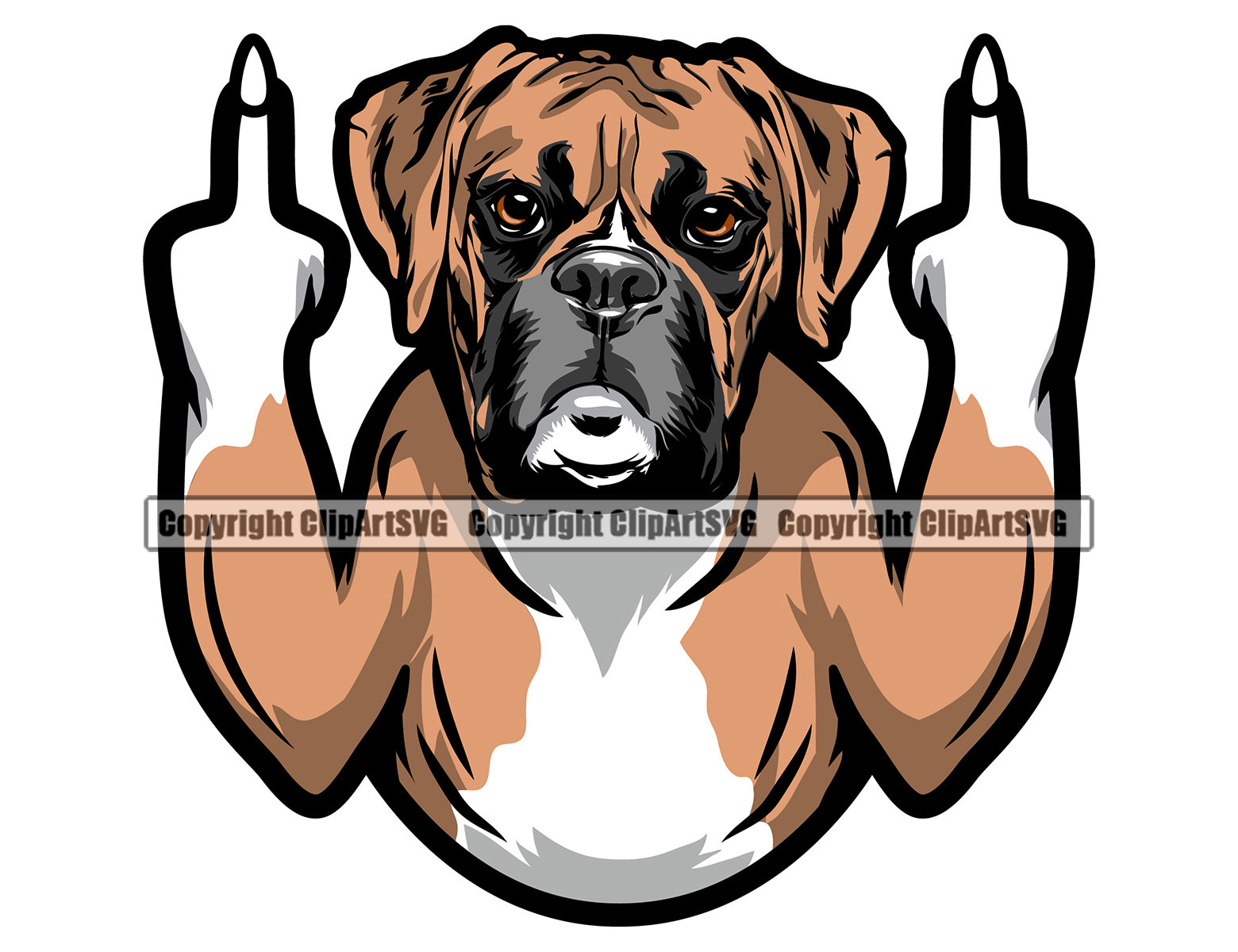 ☆イラスト ペン画 犬 ボクサー 直筆サイン入り / 額絵 水彩