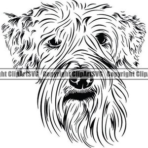 Soft Coated Wheaten #1 Puppy Dog Breed Pedigree Canine K-9 Animal Pet Terrier Cartoon Head Logo .SVG .PNG Clipart Vector Cricut Cut Cutting