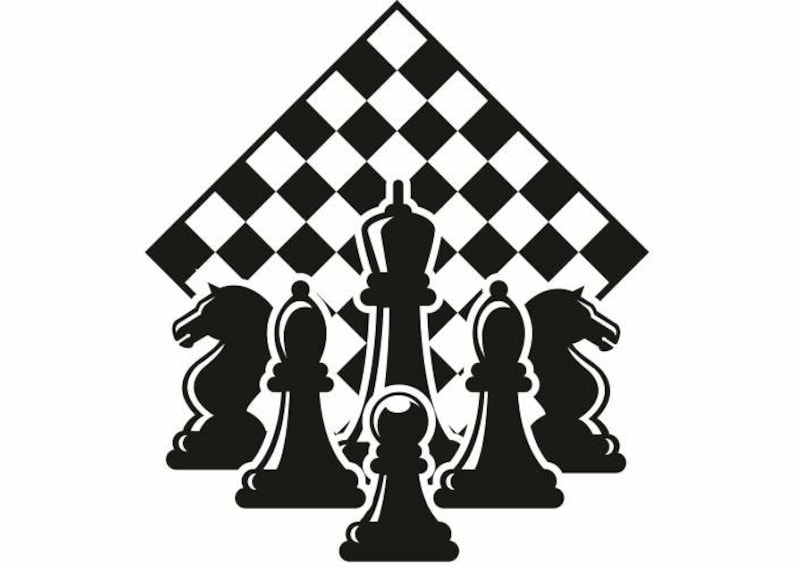 Chess Logo 1 Chessboard Pieces Setup Board Game Strategy Etsy