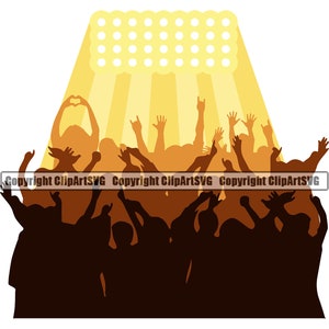 Nachtclub Konzert Performance Event DJ Disc Jockey Musik Lichter Vinyl Sound Radio Stereo Silhouette Design Logo SVG Vektor Clipart geschnitten Datei