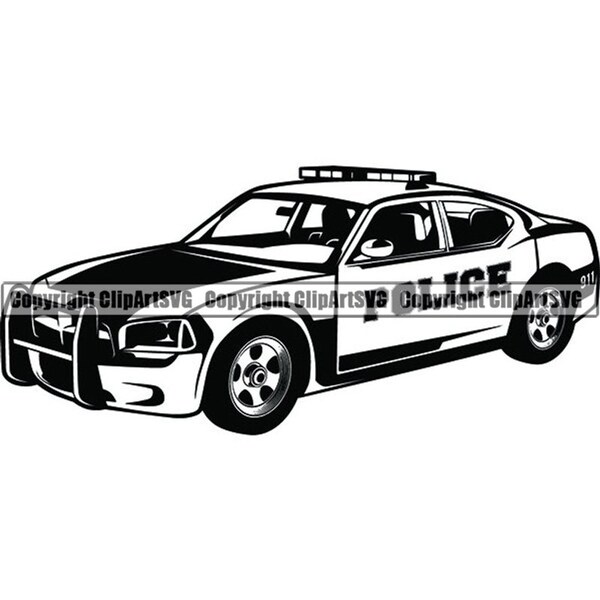 Polisbil #2 Officer Cop Fordon Polis Verkställande Uniform Brott Brottsgripande Fängelse Fängelse Logotyp.SVG .PNG Clipart Vektor Cricut Cut Skärning