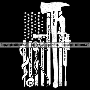 Médecin Médecin Infirmière Police Pompier Médecin Militaire Arme Médicale Pistolet USA US Drapeau EMT Travail Design Art Logo Svg Png Clipart Vecteur Coupe