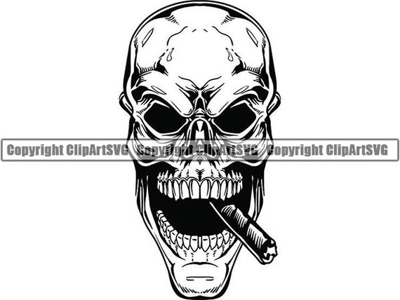 Skull With Cigar Tattoo