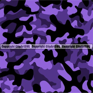 Purple Camo Camouflage Seamless Pattern War Print Military Hunt Wrap Cover Graphic Design Decor Art Logo SVG PNG Clipart Vector Cut File