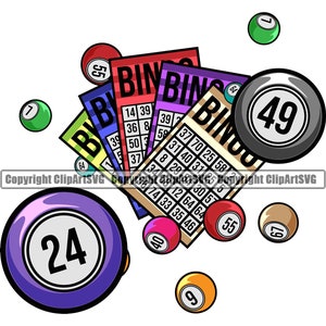 Bingokaart gokken gokker gokker kans geluk loterij Lotto bal Keno Casino weddenschap spel Logo SVG PNG Clipart Vector knippen snijden bestand