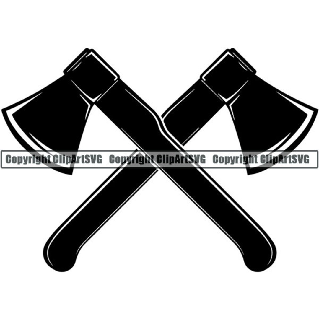 Lumberjack Ax Axes Crossed Lumber Wood Saw Cutter Timber Tree Worker ...