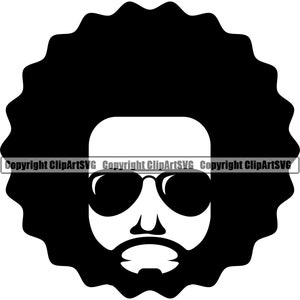 Kraftvolle schwarze Afro Afro American Soul Disco Musik Retro Vintage Poster Mann Blues Jazz Power Design Element Logo SVG JPG Clipart Vektor