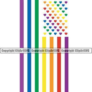 Orgullo Gay Bandera de EE.UU. América Bandera del Arco Iris Americano Derechos del Orgullo LGBT Homosexual Lesbiana Amor Elemento de Diseño Logotipo SVG Png Clipart Vector Cut