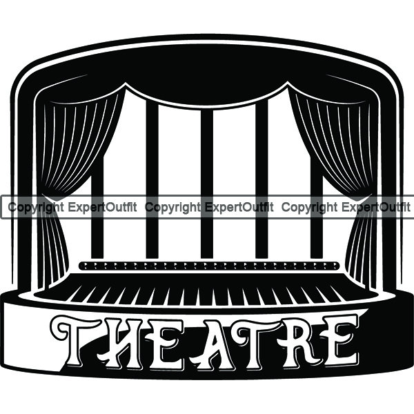 Stage Clip Art Black And White