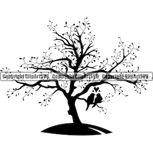 Árbol Amor Pájaro Familia Corazón Hoja Pic Foto Marco Pared Arte Decoración Naturaleza Feliz Diseño Tarjeta Primavera Cita Logotipo SVG PNG Vector Cricut Corte Corte