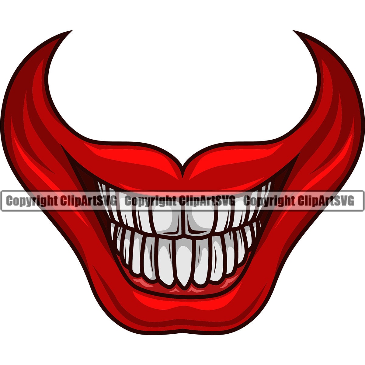 Joker Smile Clown Laughing Ha Funny Mouth Mask Evil Grin | Etsy
