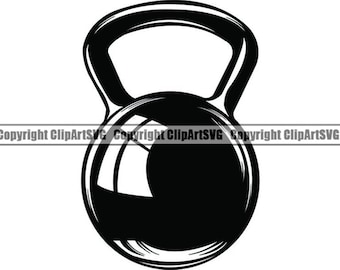 Kettle Bell #2 Kettlebell Weightlifting Bodybuilding Health Fitness Workout Gym Lift Weight Logo .SVG .PNG Clipart Vector Cut Cutting Cricut