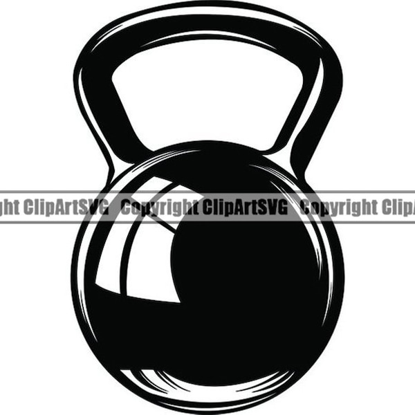 Kettle Bell #2 Kettlebell Weightlifting Bodybuilding Health Fitness Workout Gym Lift Weight Logo .SVG .PNG Clipart Vector Cut Cutting Cricut