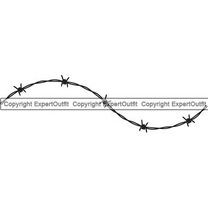 Barbed Wire Razor Fence Wavy Fencing Barb Bob Love Romance Romantic Jail Prison Security Forbidden.SVG.PNG Clipart Vector Cricut Cut Cutting