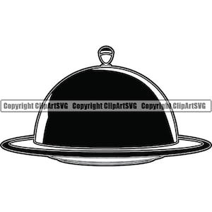 Catering plaat Cover #3 plaat Catering schotel Cover voedsel metalen dienblad diner gastronomische Service ober. SVG. PNG Clipart Vector Cricut knippen snijden