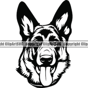 German Shepherd #25 Smiling Dog Breed K-9 Pet Police Cop Law Enforcement Hound Pedigree Logo .SVG .PNG Clipart Vector Cricut Cut Cutting