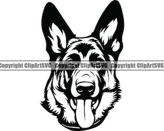 German Shepherd #25 Smiling Dog Breed K-9 Pet Police Cop Law