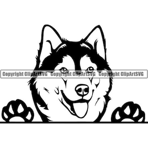 Husky sibérien #17 furtivement traîneau neige chien race K-9 Animal Pet Hound Pedigree Logo. SVG. PNG vecteur Clipart Cricut coupe coupe Télécharger le fichier