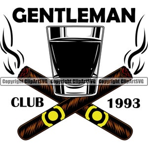 Zigarre Logo Raucher Rauchen Tabak Rauch Stumpfe Asche Asche Bar Alkohol Getränk Whisky Etikett Art Design Logo SVG PNG Vektor Clipart Schneiden Schneiden