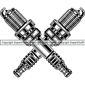 Mechanic Engine Spark Plug Part Design Motor Mechanical Garage Shop Service Biker Bike Design Logo.SVG.PNG Clipart Vector Cricut Cut Cutting