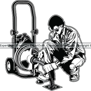 Plumber #5 Plumber Repair Plumbing Work Worker Service Handyman Pipe Man Sink Water Repairman .SVG .PNG Clipart Clipart Vector Cut Cutting