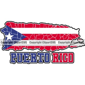 Puerto Rico Rican Map Flag City Cities Counties Country Nation Sign Design Element Art Logo SVG PNG Clipart Vector Cricut Cut Cutting File