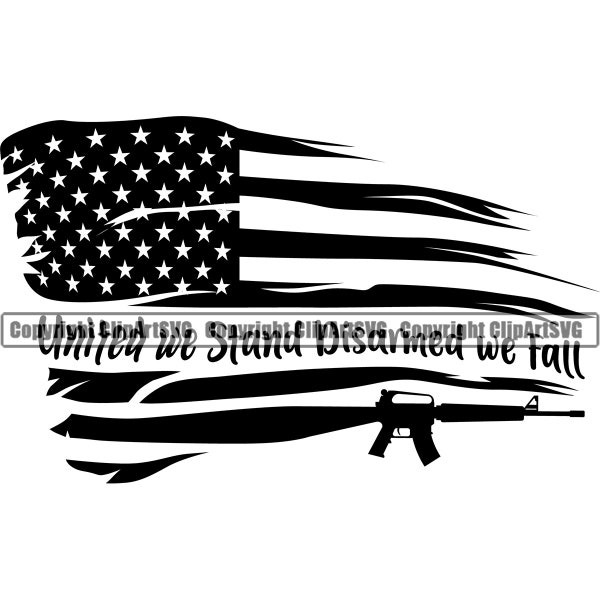 Gun Flag USA United States America Pistol Rifle Bullet Firearm American Weapon Rights Freedom Law Design Art Logo SVG PNG Clipart Vector Cut