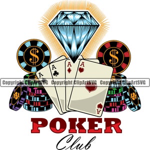 Casino apuesta dinero chip suerte ganar riesgo jugar poker máquina tragamonedas dados Diamond Vegas mesa juego de cartas diseño arte logotipo SVG PNG vector clipart corte
