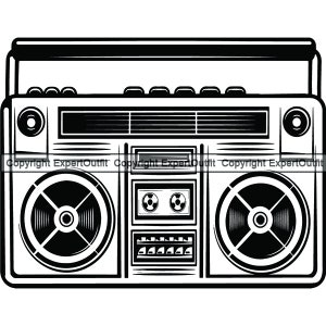 Radio Boombox #4 Vintage Boom Box Cassette Tape Player Recorder Music Equipment Hip Hop Rap Retro .SVG .EPS .PNG Vector Cricut Cut Cutting