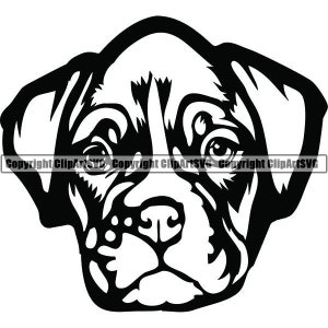 Boxer #43 Puppy Dog Breed K-9 Animal Pet Hound Pedigree Purebred Bloodline Canine Cartoon Logo .SVG .PNG Clipart Vector Cricut Cut Cutting