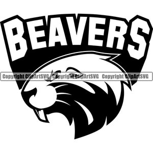 Beaver Sports Team School Mascot Rodent Tail Teeth Wildlife Wild Animal Zoo Design Element Logo SVG PNG Clipart Vector Cricut Cut Cutting
