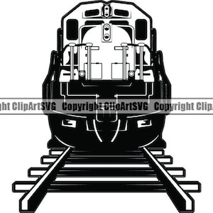 Locomotora de tren #1 Ferrocarril Motor ferroviario Metro Rail Mass Rapid Transit Track Commuter Logo .SVG .PNG Clipart Vector Cricut Corte Corte