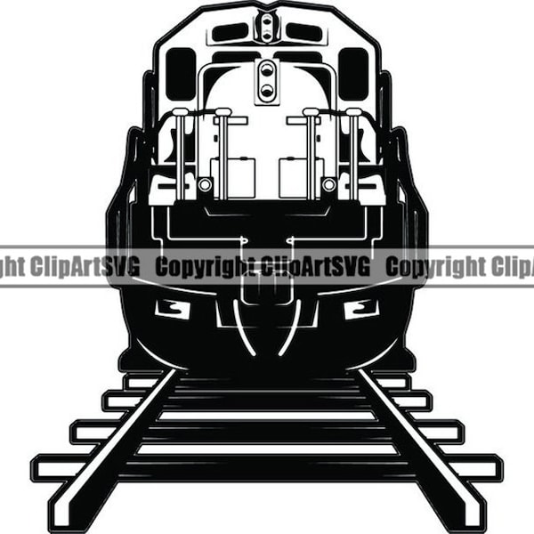 Train Locomotive #1 Railroad Railway Engine Metro Rail Mass Rapid Transit  Track Commuter Logo .SVG .PNG Clipart Vector Cricut Cut Cutting
