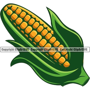 Mais spiga gambo cibo vegetale fattoria pannocchia mais dolce raccolto produrre mais elemento di design biologico logo SVG PNG Clipart vettoriale Cricut taglio taglio