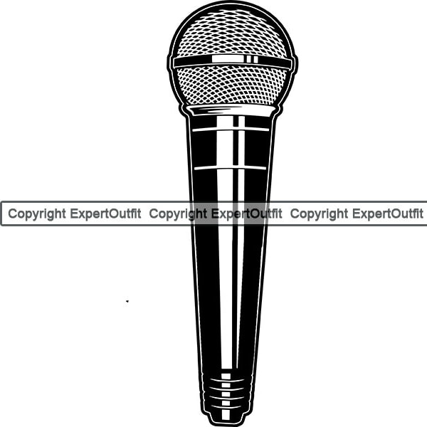 Microphone Audio Sound Recording Record Voice Mic Music Studio Equipment Radio Broadcast Podcast .SVG .PNG Clipart Vector Cricut Cut Cutting