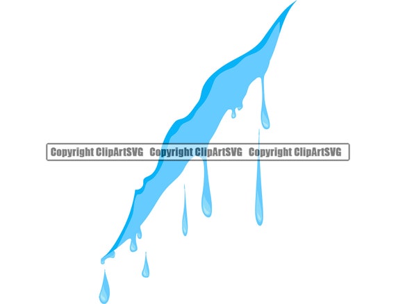 Water Wet Slice Drip Dripping Clear Blue Pure Aqua Rain Drop Droplet Splash Splat Design Element Art Logo SVG PNG Clipart Vector Cut File