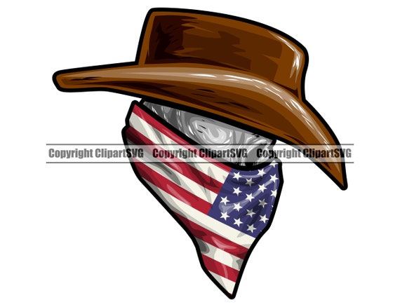 Grey Wolf In Cowboy Hat, Flag Of Usa Bandana - T-Shirt Grey Wolf In Cowboy Hat, Flag Of Usa Bandana - T-Shirt