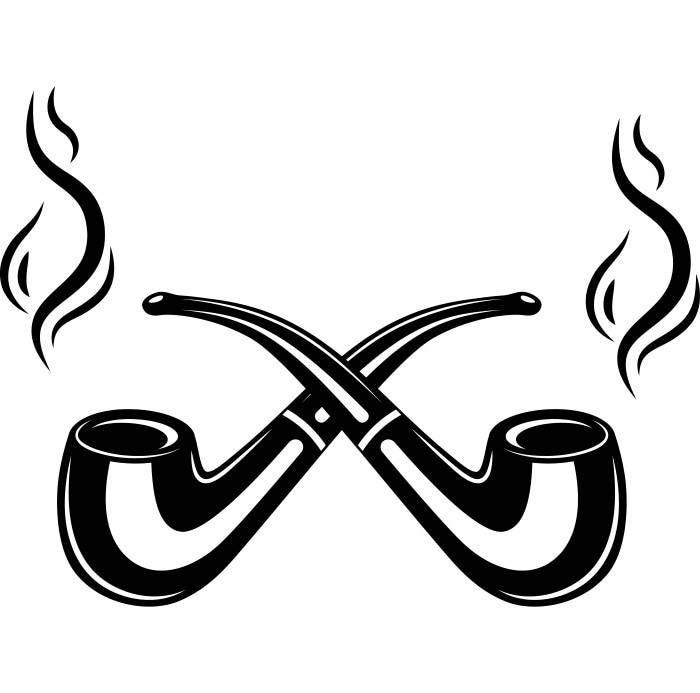 Smoking Pipes 2 Crossed Tobacco Smoke Bar Logo.SVG .EPS | Etsy