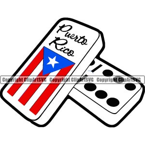 Puerto Rico Rican Dominoes Game Flag San Juan Island Country National Nation Symbol Logo .SVG .JPG .PNG Clipart Vector Clip Art Graphic File