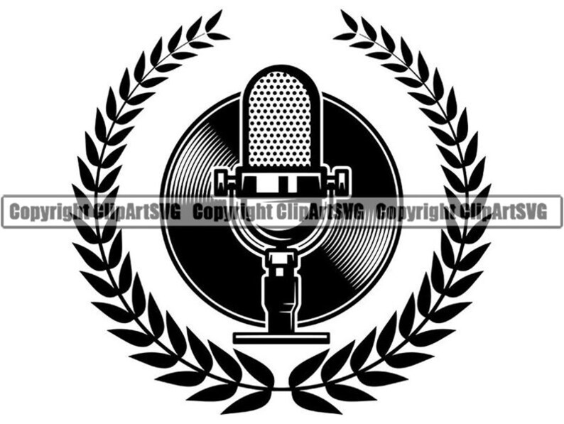 Microphone Logo 11 Rock N Roll Audio Sound Recording Record Etsy