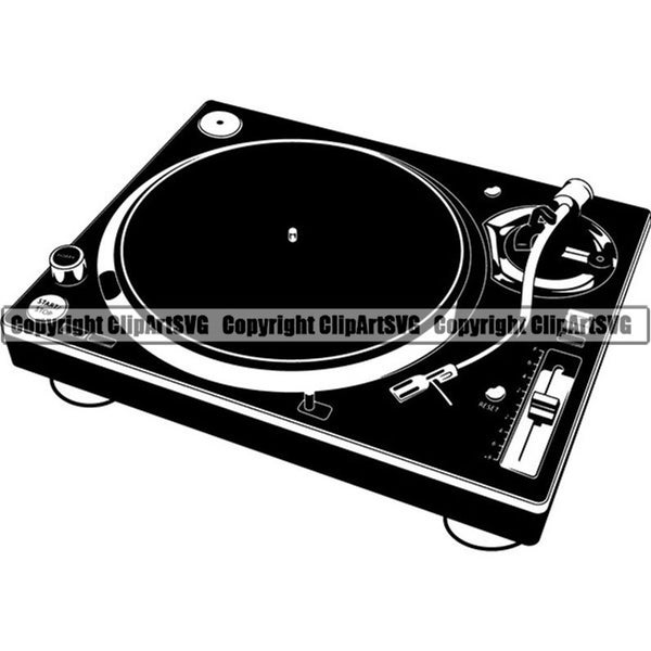 Turntable #11 Record Player Mixer DJ Disc Jockey Deejay Spinning Scratching Album Vinyl Music Club Party .SVG .EPS Vector Cricut Cut Cutting