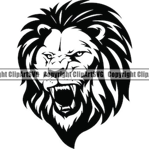 Leão # 17 Mascote Cabeça Rosto Animal Selvagem Rosnando Cartoon College High School Team Sport Design Logo.SVG .PNG Clipart Vector Cricut Cut Cutting