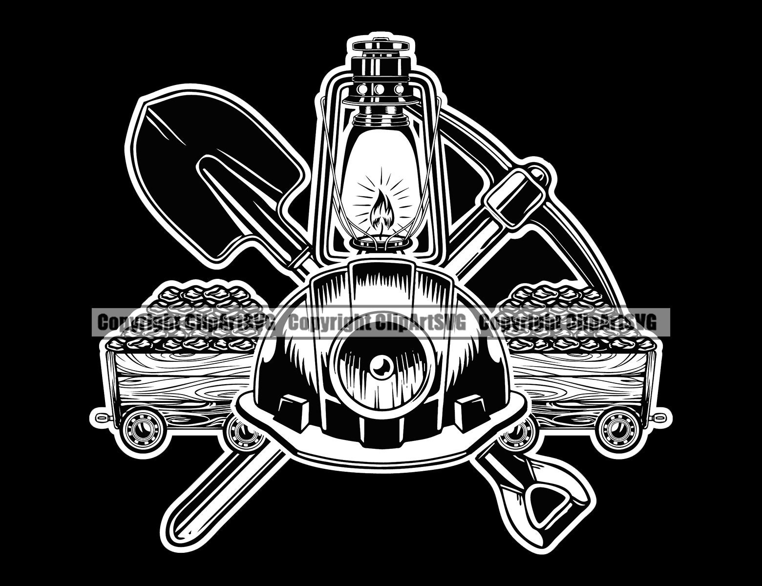 Miner Mining Mine USA US Flag Pick Axe Pickaxe Hatchet Dig Construction Shovel Tool Coal Gold Design Logo SVG Png Clipart Vector Cut File