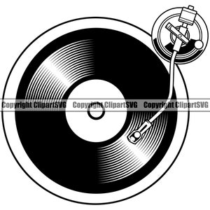 DJ Disc Jockey Schallplatte Plattenspieler Stylus Player Arm Audio Musik Mixer Album Club Sound Art Design Logo SVG PNG Vektor Clipart geschnitten Datei
