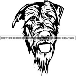 Wilczarz irlandzki Rasa psa Głowa Twarz Łapa Rodowód Psowaty Czysty K9 Pies domowy Zwierzę Projekt Logo SVG PNG Clipart Wektor Cricut Cięcie Cięcie