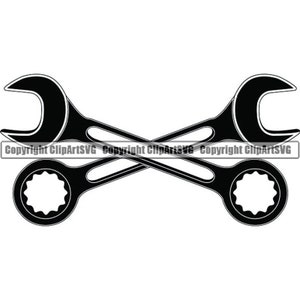 Wrench #14 Wrench Tool Toolbox Plumber Handyman Mechanic Work Worker Build Fix Repair.SVG .EPS PNG Vector Cricut Cut Cutting File
