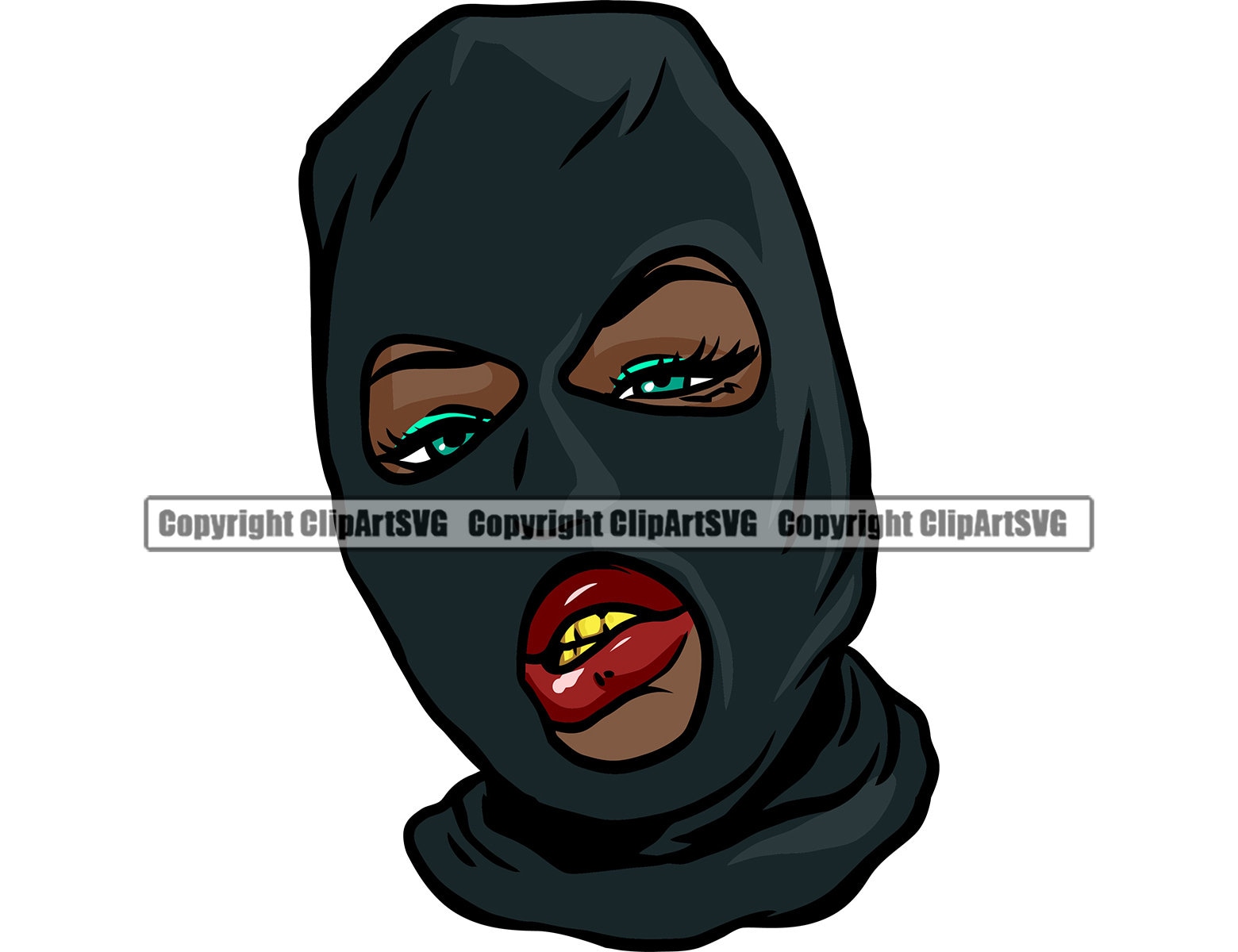 Ski Mask Girl Face Gangster Girl Ski Mask Gold Teeth Sexy Woman Female Face Head - Etsy UK