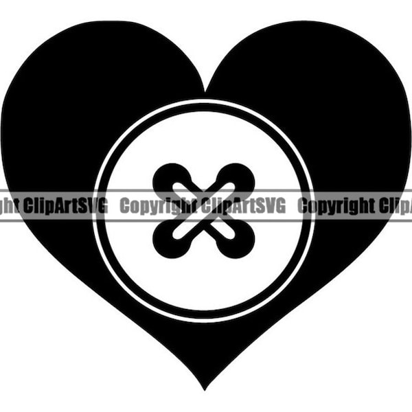 Tailor Logo #9 Love Seamstress Heart Alterations Needle Button Thread Stitch Clothes Sewing Sew.SVG .EPS .PNG Vector Cricut Cut Cutting File