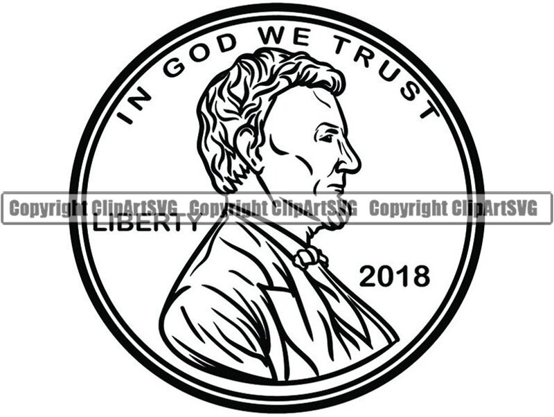 Penny Clip Art Black And White
